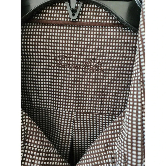 Tasso Elba Brown Checked Button Down XXL - Picture 4 of 4